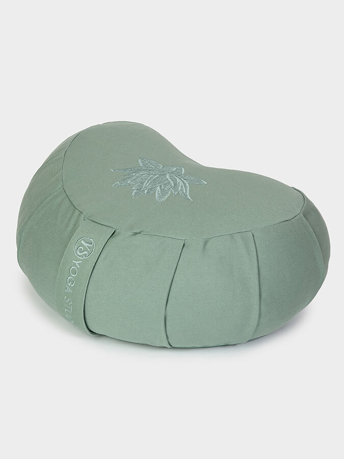 Yoga Studio GOTS Organic Cotton Crescent Lotus Zafu Buckwheat Cushion