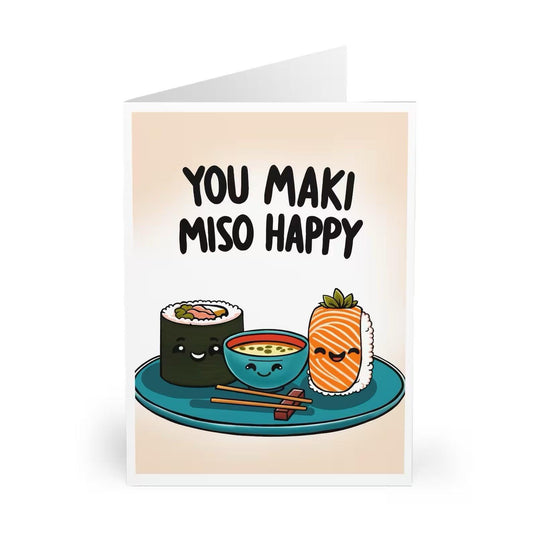 You Maki Miso Happy – Cute Sushi Pun Love Card - mezetto KEOLIX KEOLIX