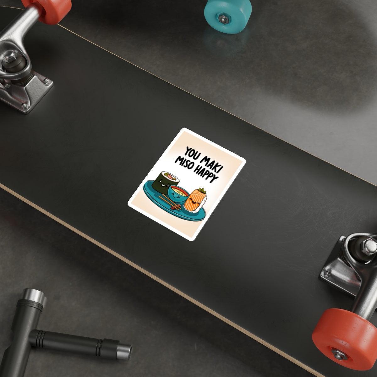 You Maki Miso Happy Sticker | Cute Sushi Pun Vinyl Decal - mezetto KEOLIX KEOLIX