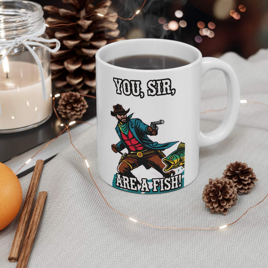 You, Sir, Are a Fish! – Quirky Cowboy Mug (11 oz) - mezetto KEOLIX KEOLIX
