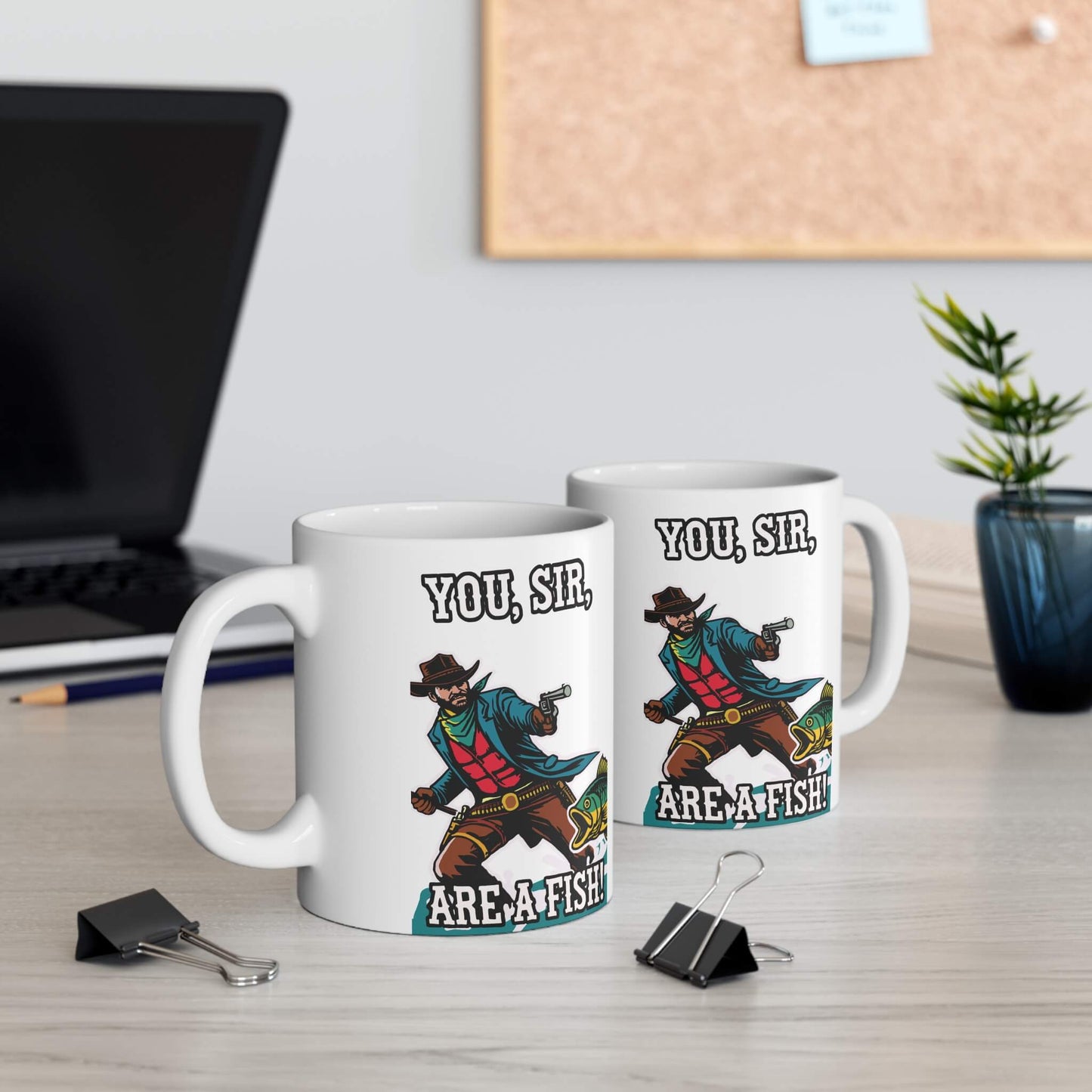 You, Sir, Are a Fish! – Quirky Cowboy Mug (11 oz) - mezetto KEOLIX KEOLIX