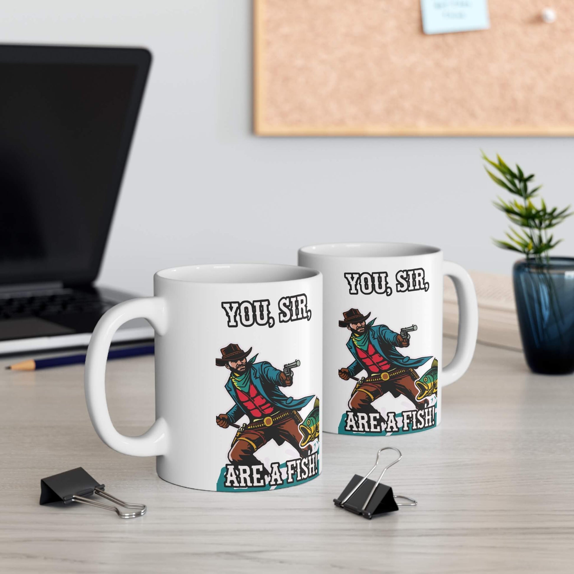 You, Sir, Are a Fish! – Quirky Cowboy Mug (11 oz) - mezetto KEOLIX KEOLIX