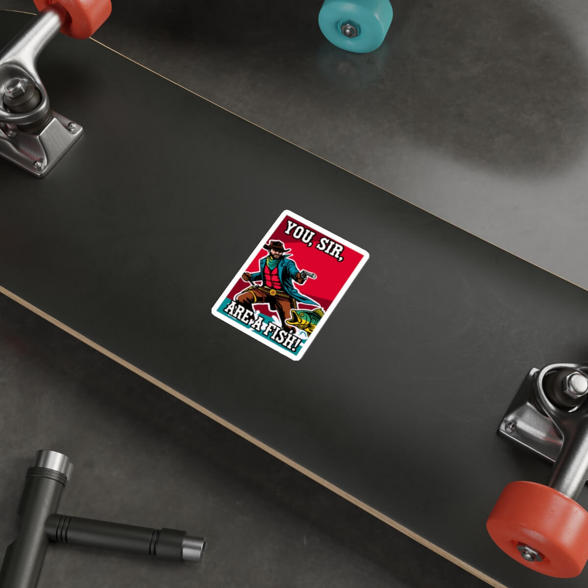 "You, Sir, Are a Fish!" Quirky Cowboy Sticker - mezetto KEOLIX KEOLIX