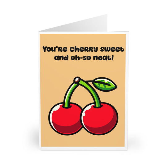 You’re Cherry Sweet – Cute Cartoon Cherry Love Card - mezetto KEOLIX KEOLIX