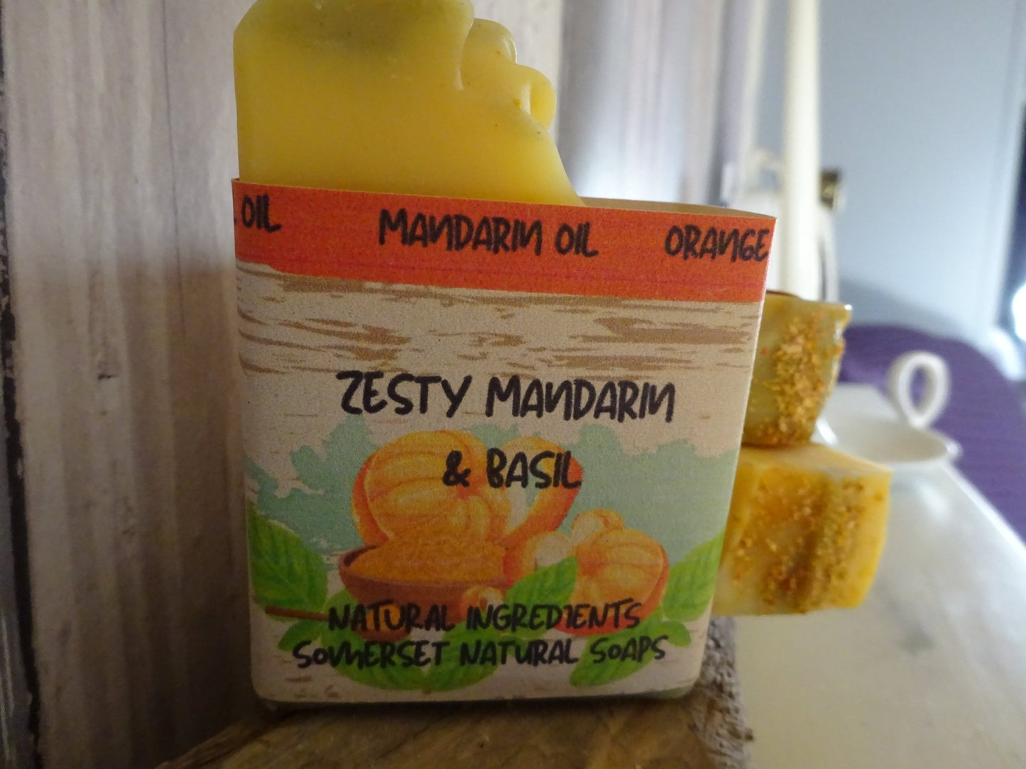 Zesty Mandarin & Basil vegan Soap - mezetto Shopify Collective Somerset Natural Soaps